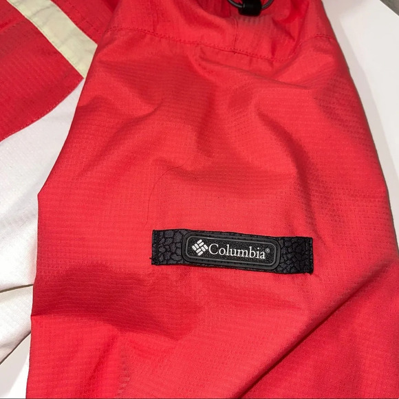 Columbia Peach & White Full Zip Windbreaker Hooded Jacket Medium Women’s - Picture 6 of 16